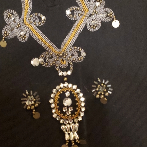 Vintage Joseph A. Black embellished shirt Large - Picture 3 of 9